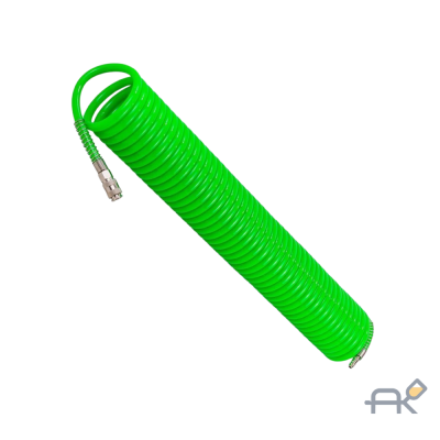 Шланг витой полиуретановый 14мм х 10мм х 15м с быстроразъемами (F-1410-15Green)